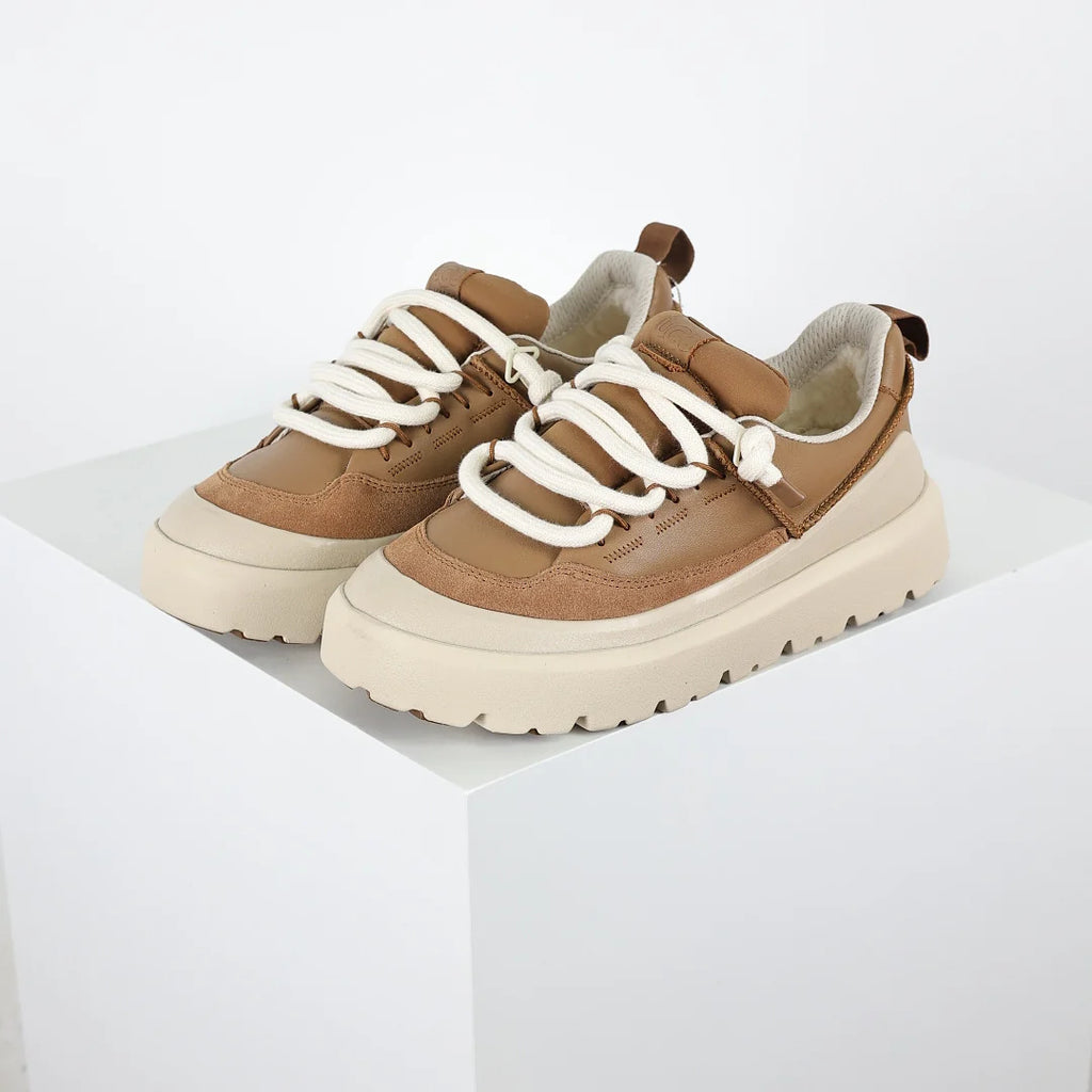 UGG Women's Platform Lace-Up Sneaker – Tan & Cream