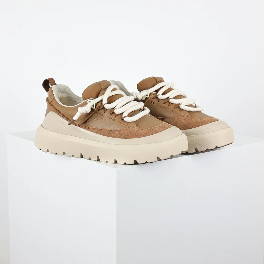 UGG Women's Platform Lace-Up Sneaker – Tan & Cream