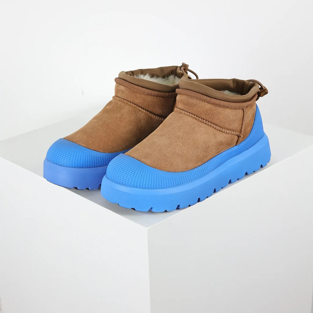 UGG Platform Snow Boot – Chestnut & Blue | 4cm Platform Unisex Warm-Lined Winter Boot