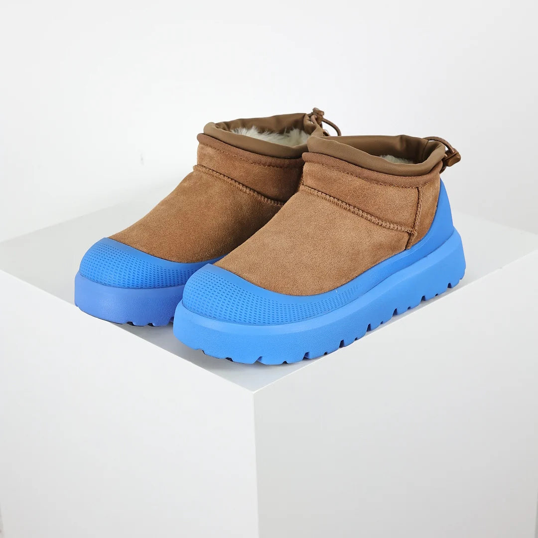 UGG Platform Snow Boot – Chestnut & Blue | 4cm Platform Unisex Warm-Lined Winter Boot