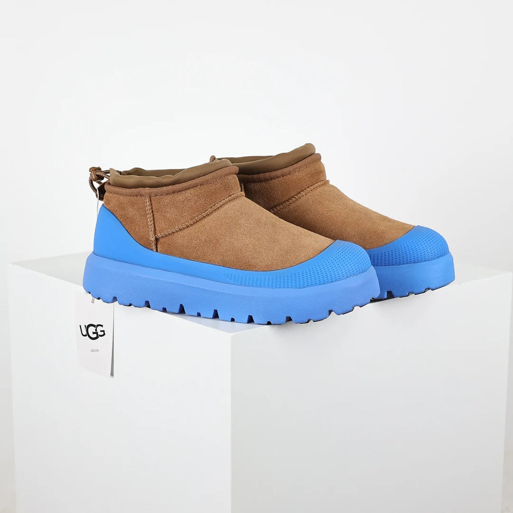 UGG Platform Snow Boot – Chestnut & Blue | 4cm Platform Unisex Warm-Lined Winter Boot