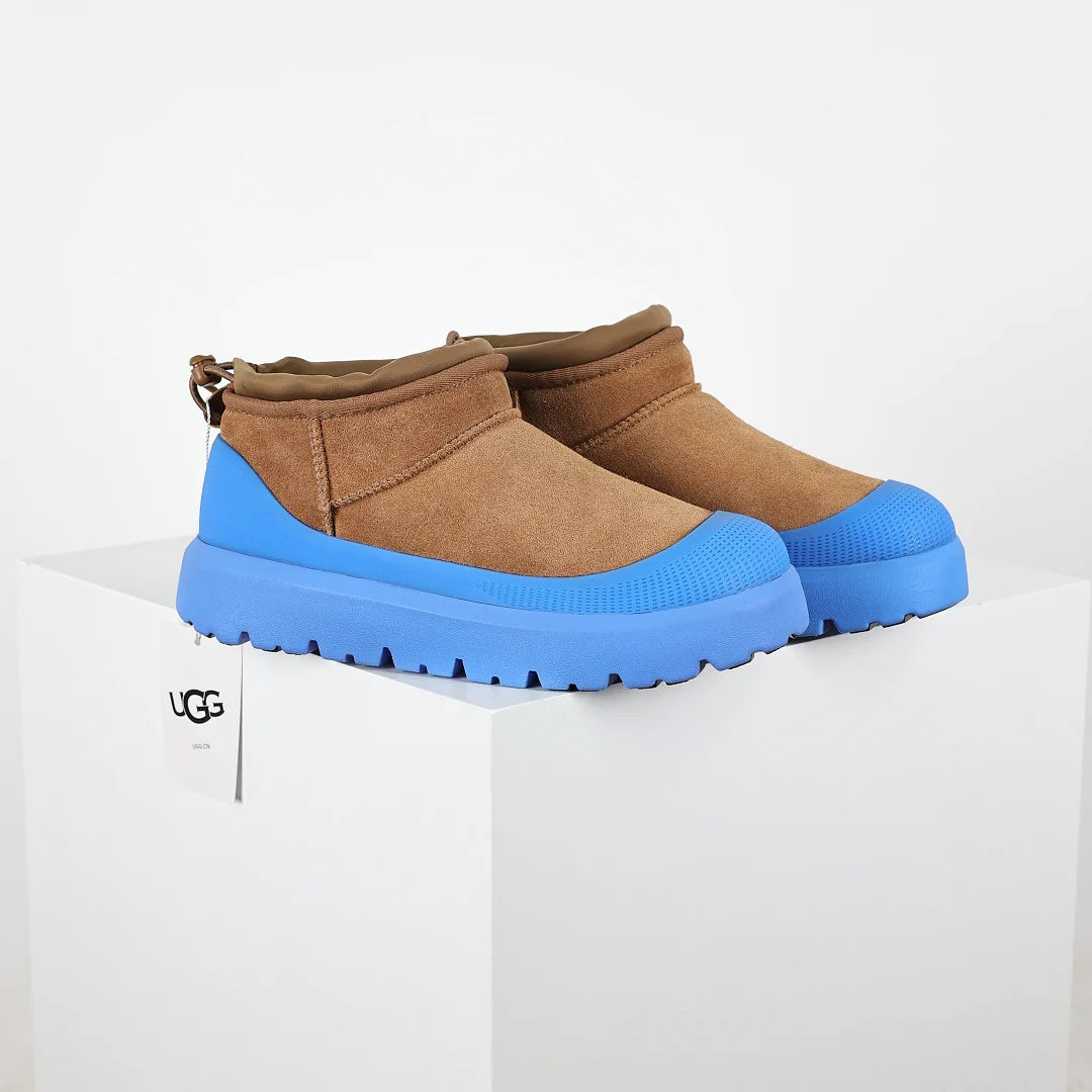 UGG Platform Snow Boot – Chestnut & Blue | 4cm Platform Unisex Warm-Lined Winter Boot