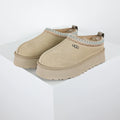 UGG Tazz Platform Slipper – Sand | Folk-Art Whipstitch Women's Closed-Toe Platform Slip-On