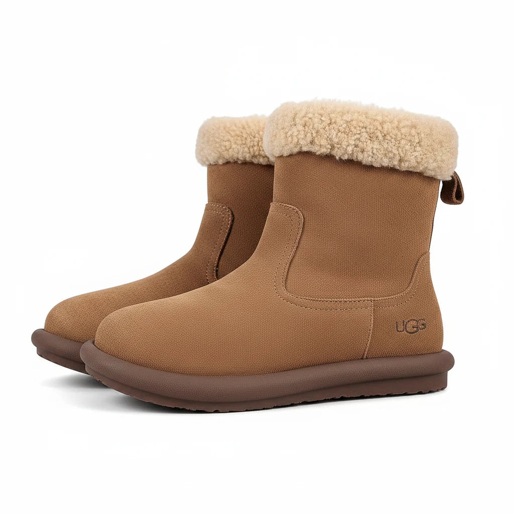 UGG Curly Shearling Snow Boots – Mahogany | Luxe Warm-Lined Women's Winter Boots