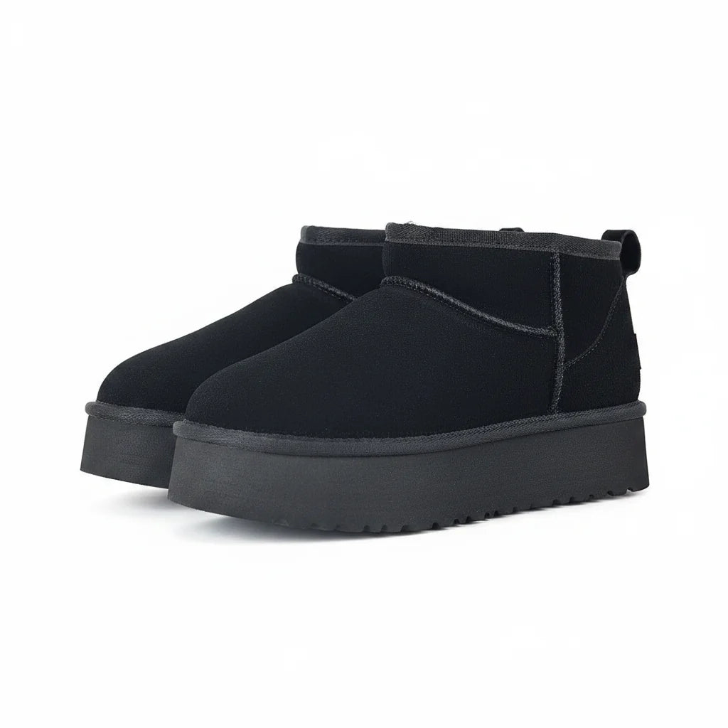 UGG Classic Ultra Mini Platform Boot – Black | All-Black Shearling-Lined Women's Platform Ankle Boot